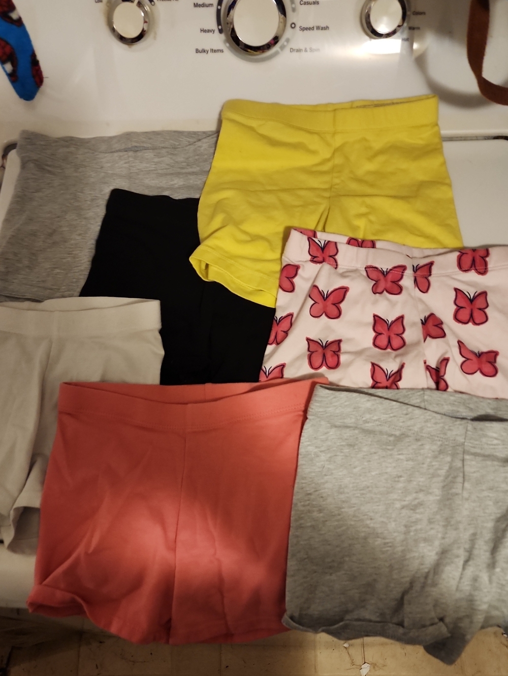 Girls' Knit Butterfly & Solid Shorts Pack — Yellow, Pink, Coral & Neutrals